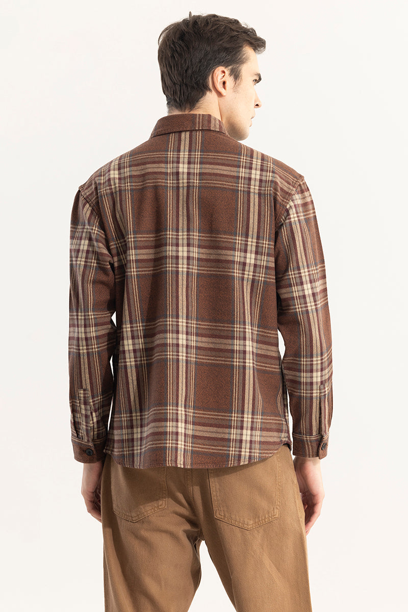 Square Grid Brown Checks Shirt