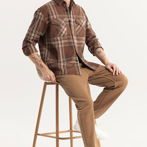 Square Grid Brown Checks Shirt