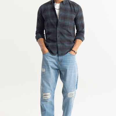 Septet Blue Checks Shirt