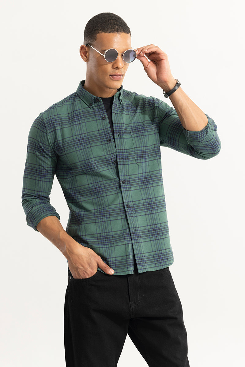 Septet Green Checks Shirt
