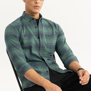 Septet Green Checks Shirt