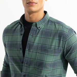 Septet Green Checks Shirt