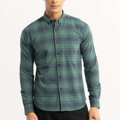 Septet Green Checks Shirt
