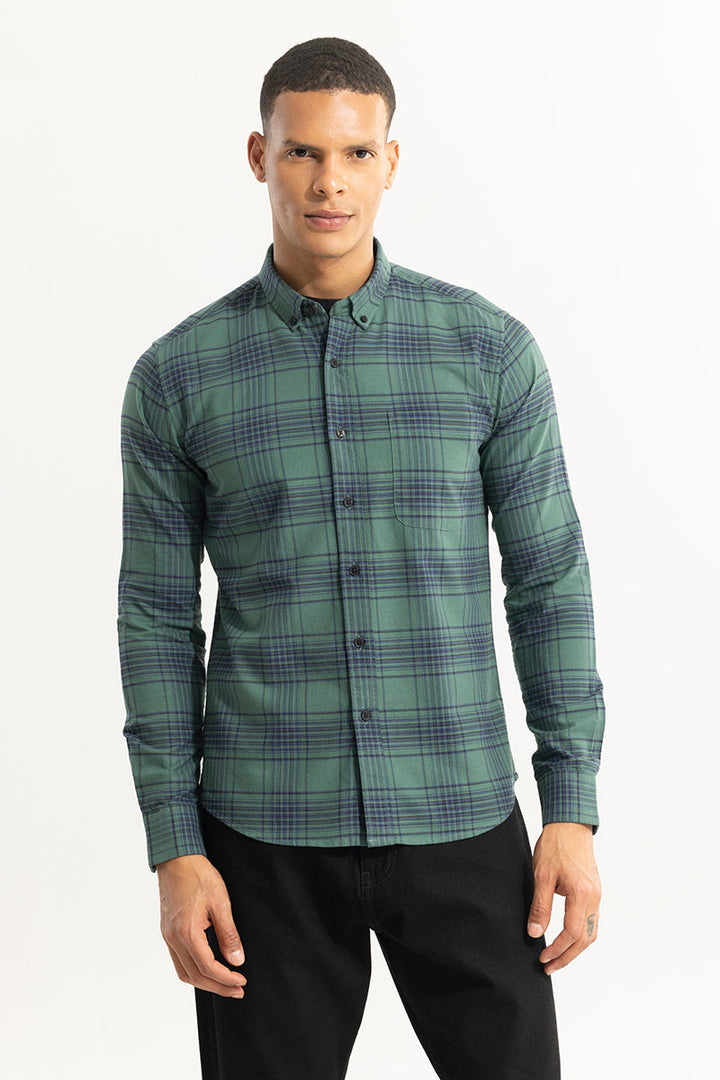 Septet Green Checks Shirt