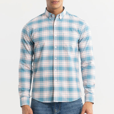 Tartan Square Blue Checks Shirt