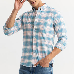 Tartan Square Blue Checks Shirt