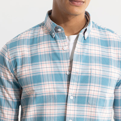 Tartan Square Blue Checks Shirt