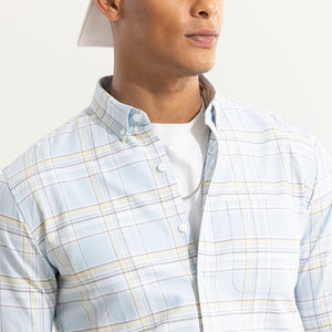 Tartan Matrix Sky Blue Checks Shirt