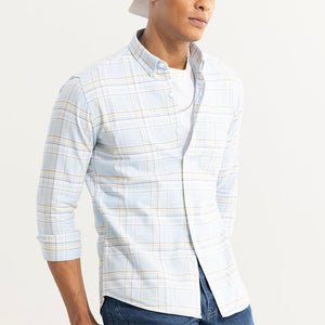 Tartan Matrix Sky Blue Checks Shirt