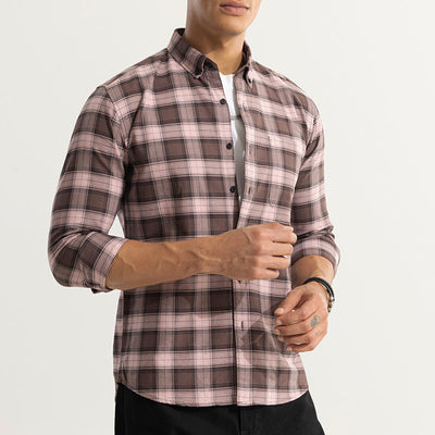 Gazing Grid Brown Checks Shirt
