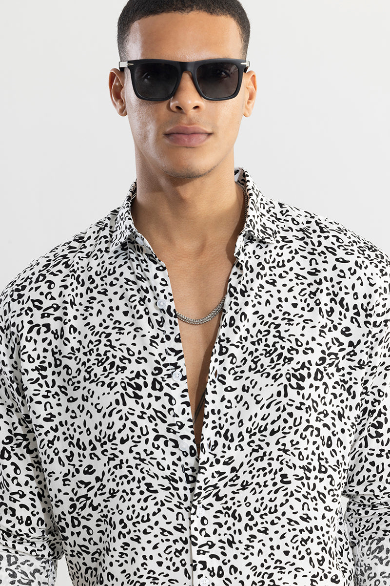 Spotted Pardus White Shirt