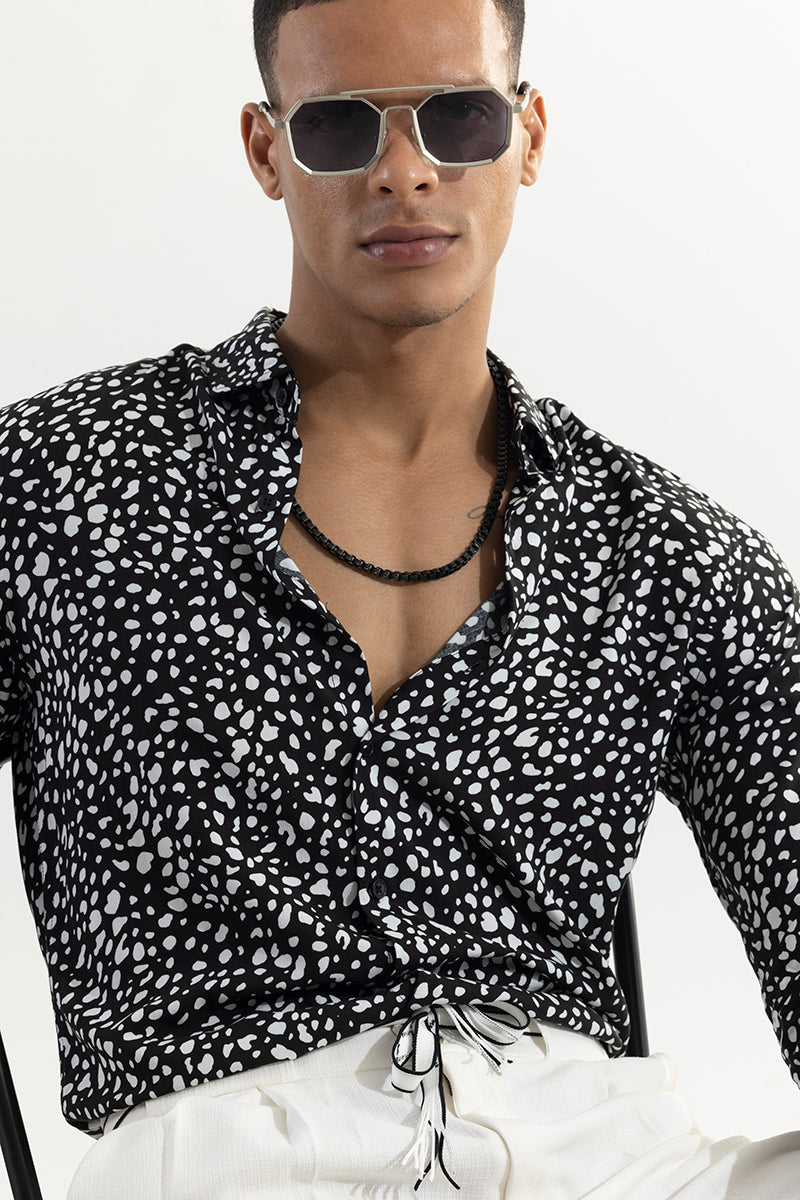 Dispersed Dot Black Shirt