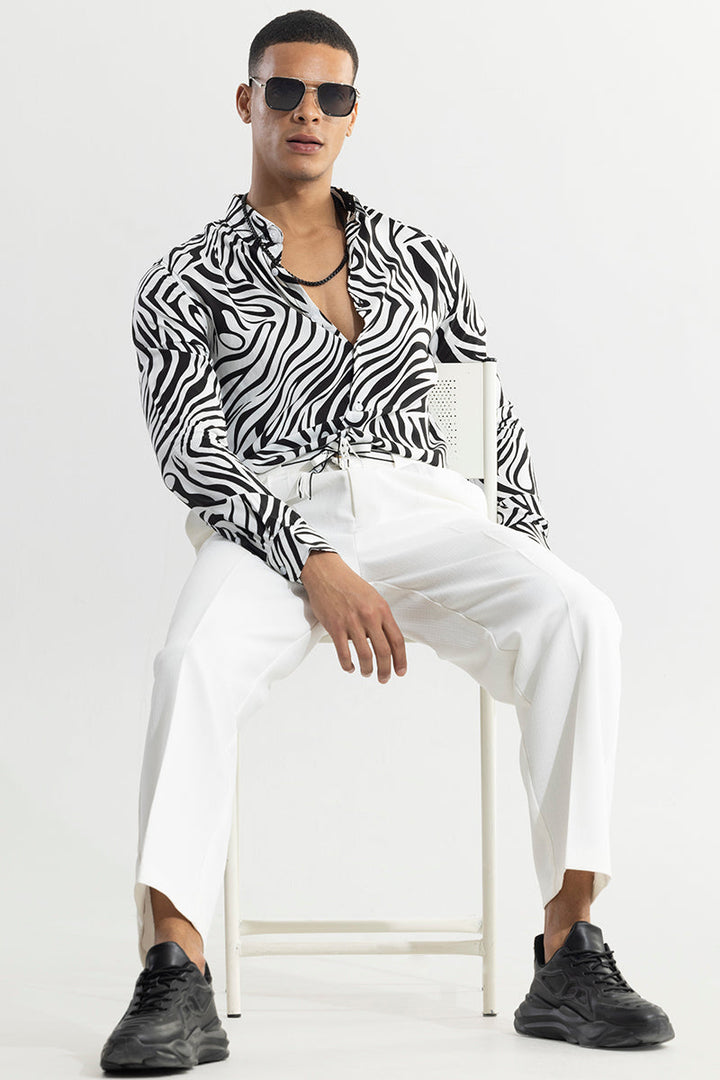 Zebra Wave White Shirt