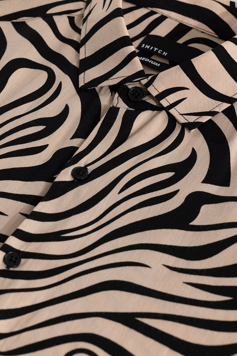 Zebra Wave Beige Shirt