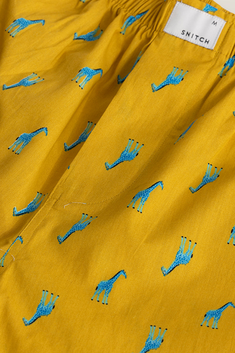 Giraffe Print Yellow Pyjama