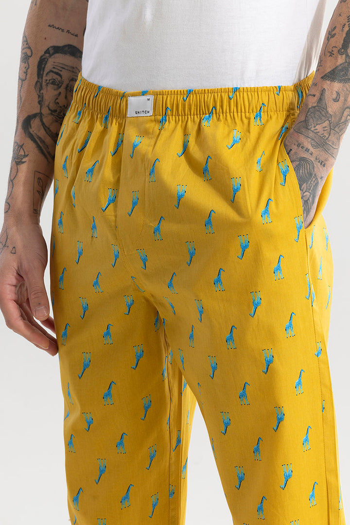 Giraffe Print Yellow Pyjama