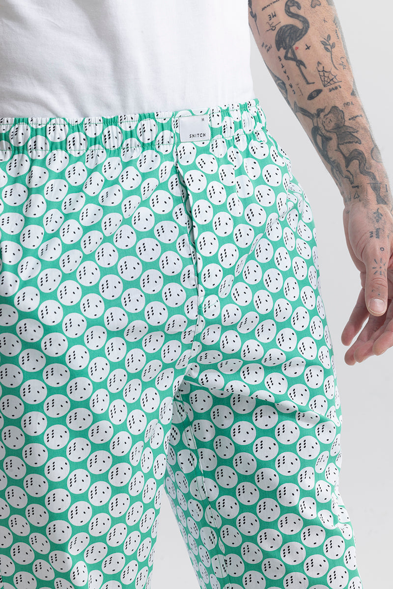 Dice Print Aqua Green Pyjama