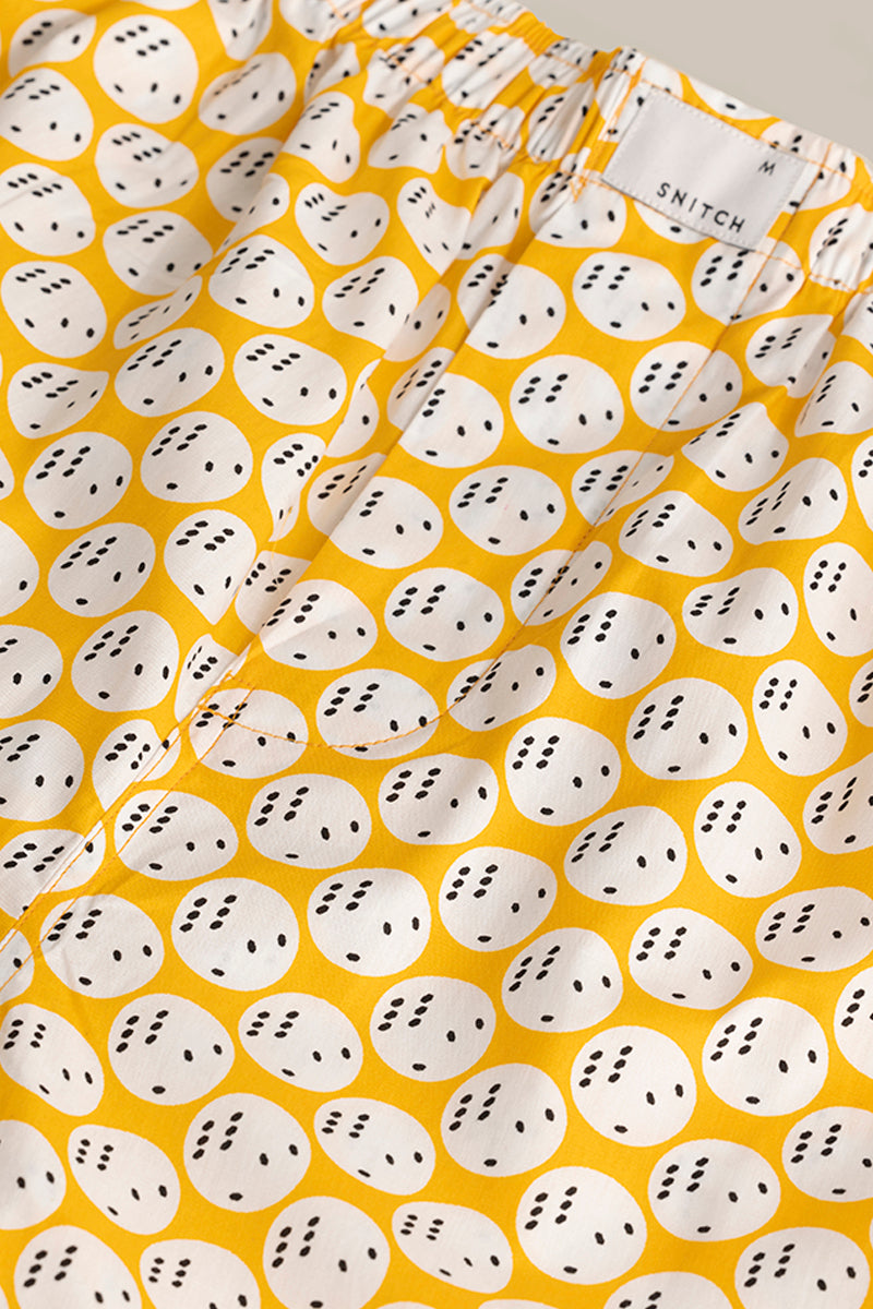 Dice Print Yellow Pyjama