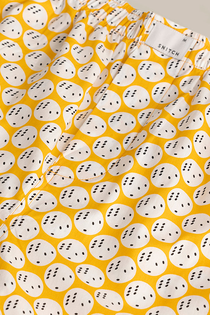 Dice Print Yellow Pyjama