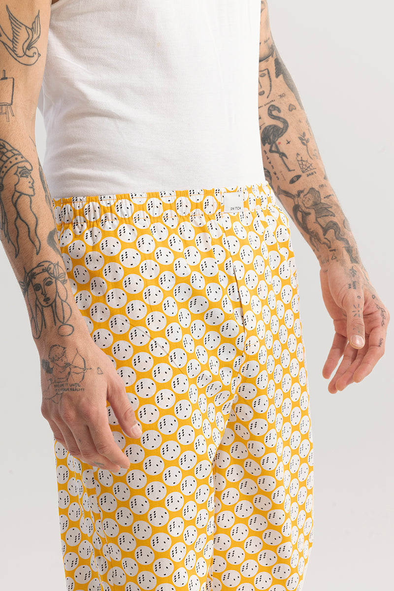 Dice Print Yellow Pyjama