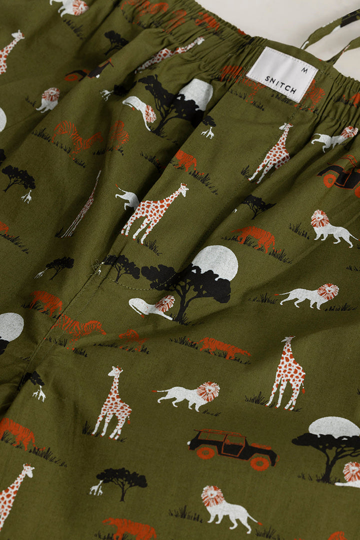 Animal Print Olive Pyjama