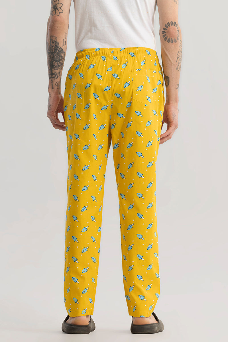 Rocket Print Yellow Pyjama