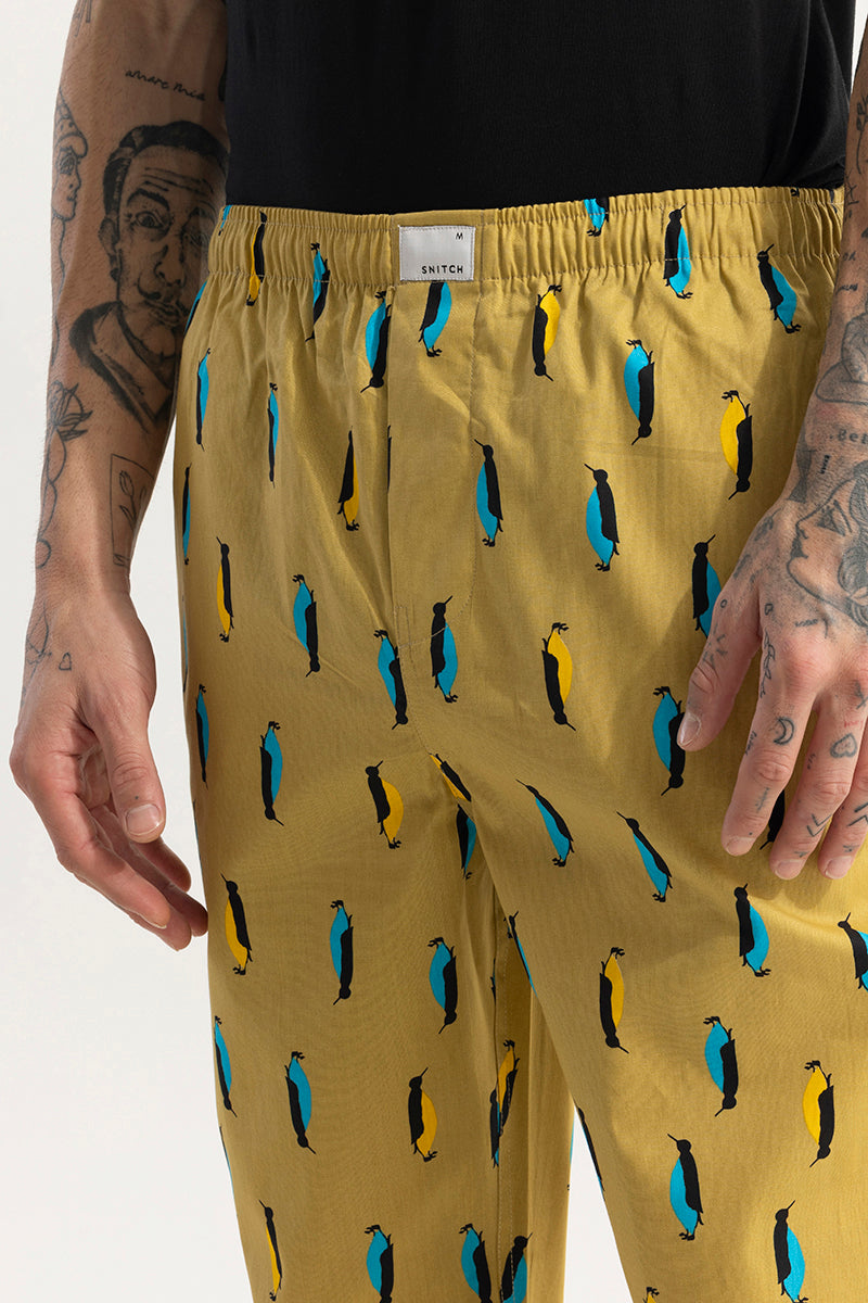 Penquin Print Yellow Pyjama