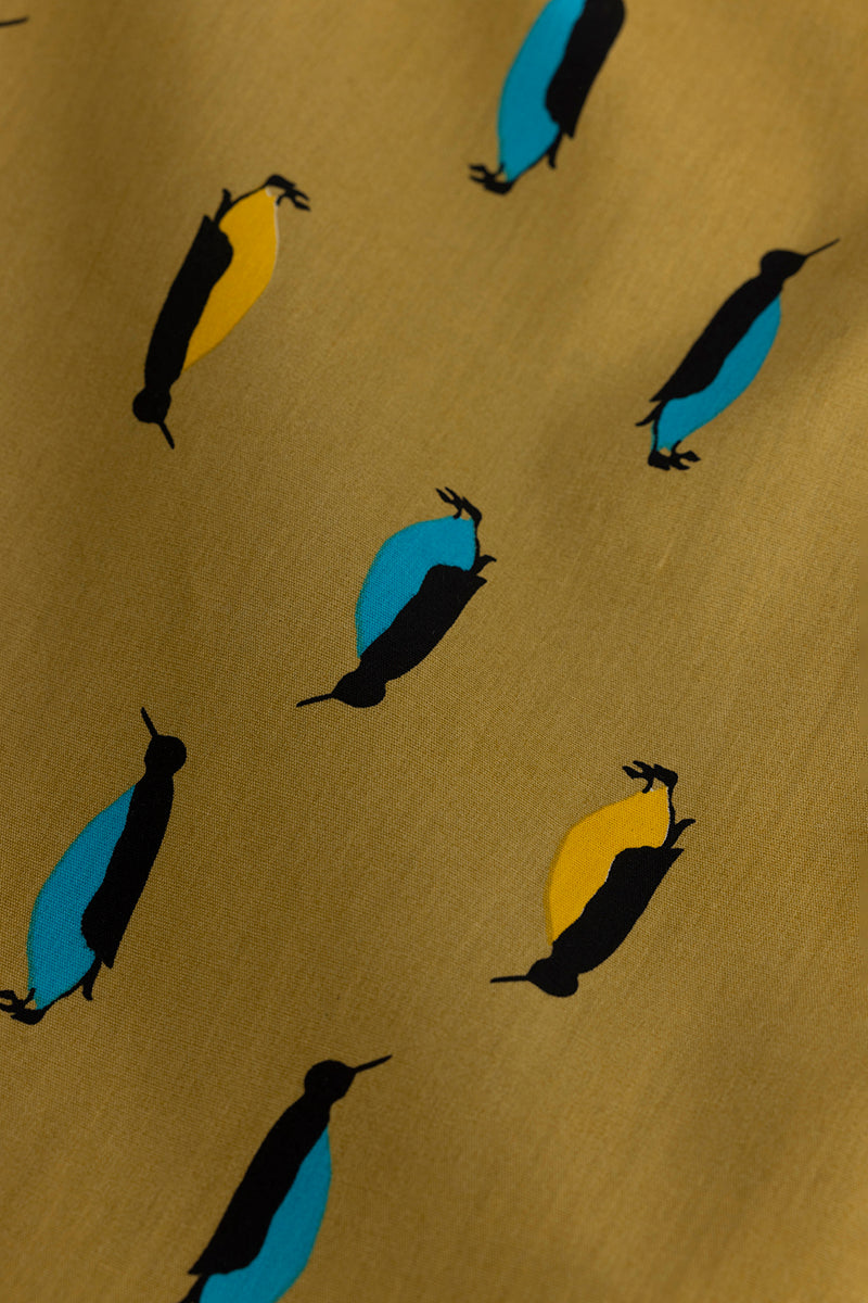 Penquin Print Yellow Pyjama