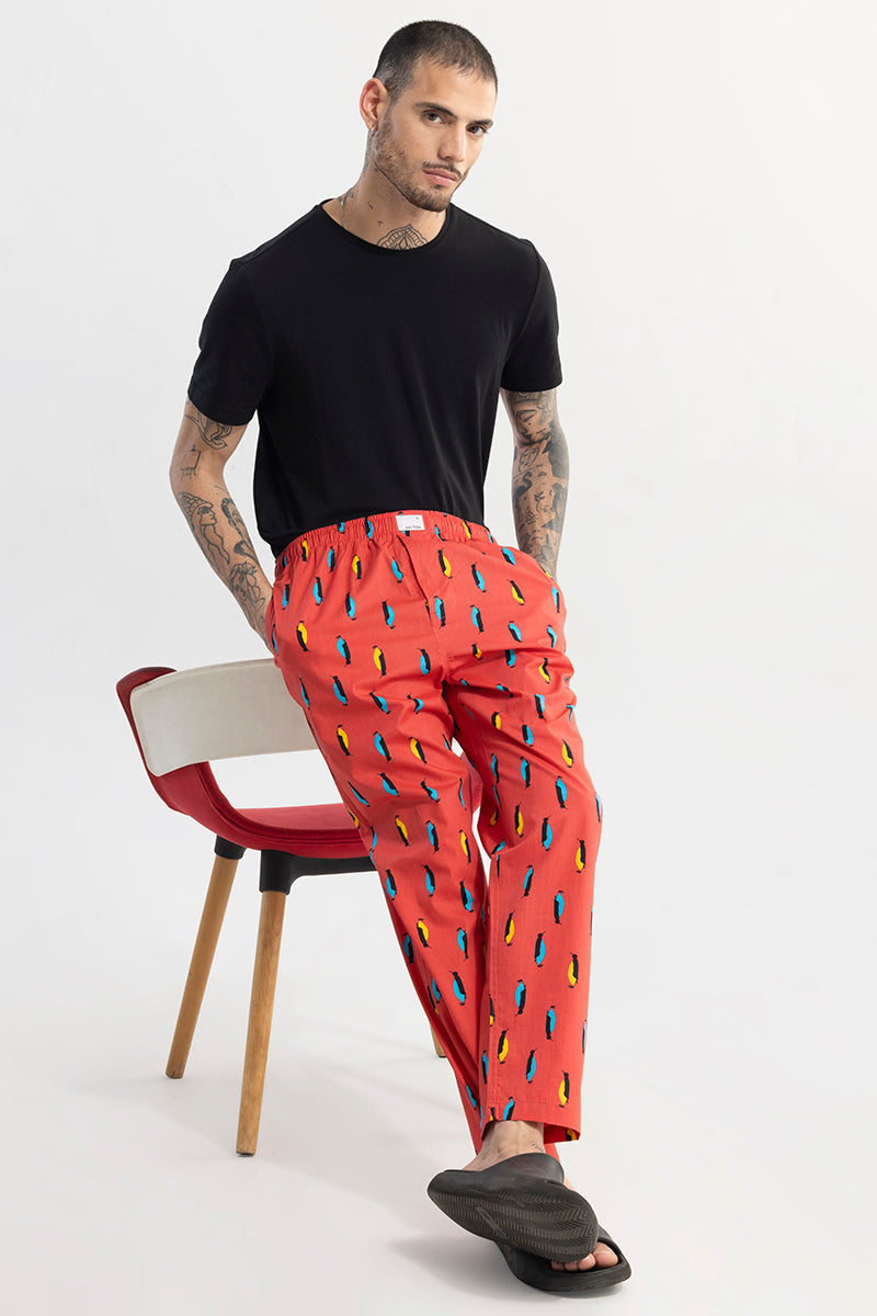 Penquin Print Red Pyjama