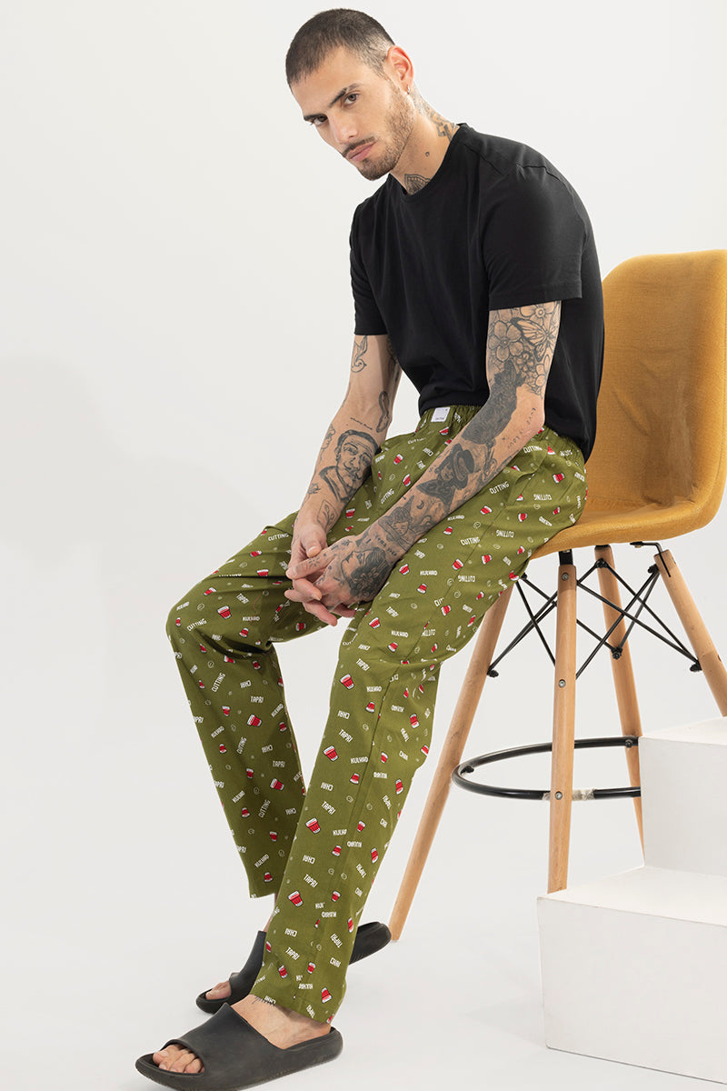 Chai Print Green Pyjama