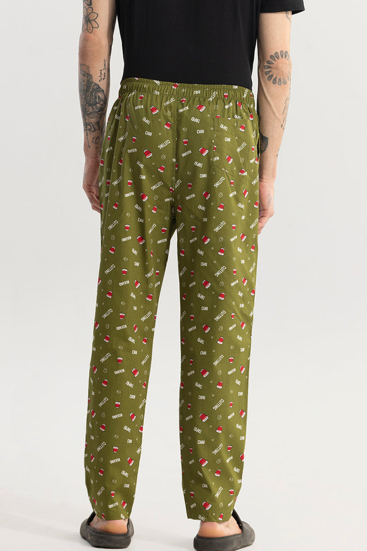 Chai Print Green Pyjama