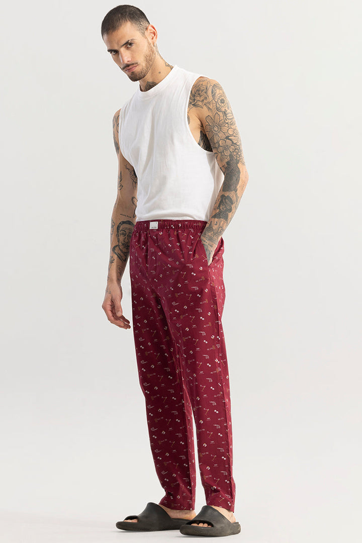 Urban Print Maroon Pyjama