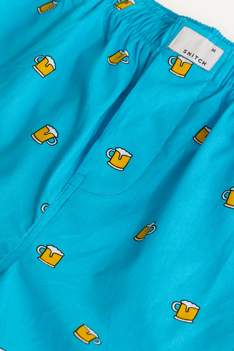 Beer Print Blue Pyjama
