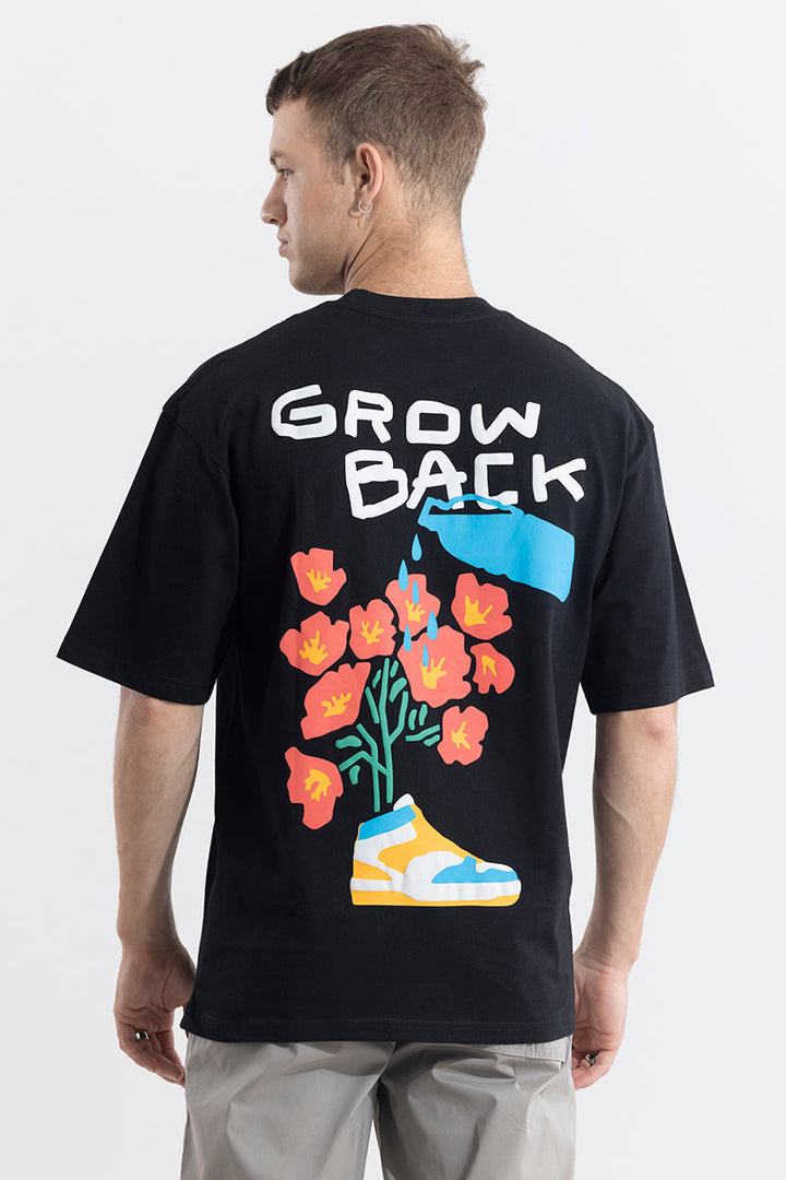 Grow Back Black Oversized T-Shirt