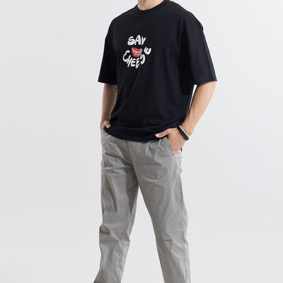 Grow Back Black Oversized T-Shirt