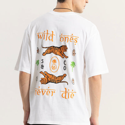 Wild Ones Never Die White Oversized T-Shirt