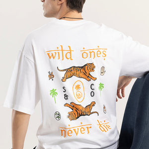 Wild Ones Never Die White Oversized T-Shirt