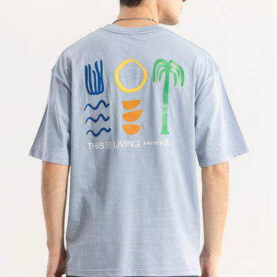 This Is Living Blue Oversized T-Shirt