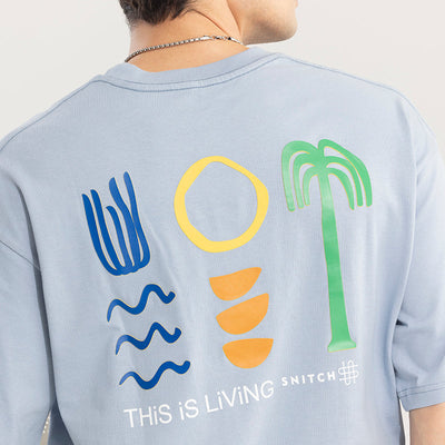 This Is Living Blue Oversized T-Shirt