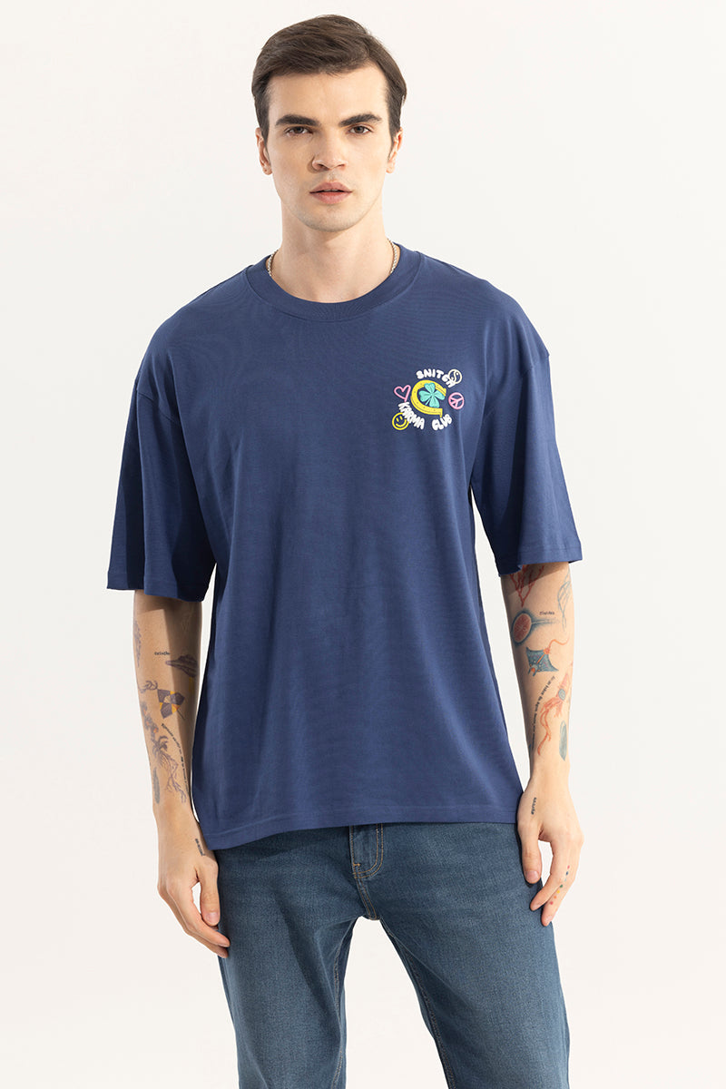 Make Your Own Luck Blue Oversized T-Shirt