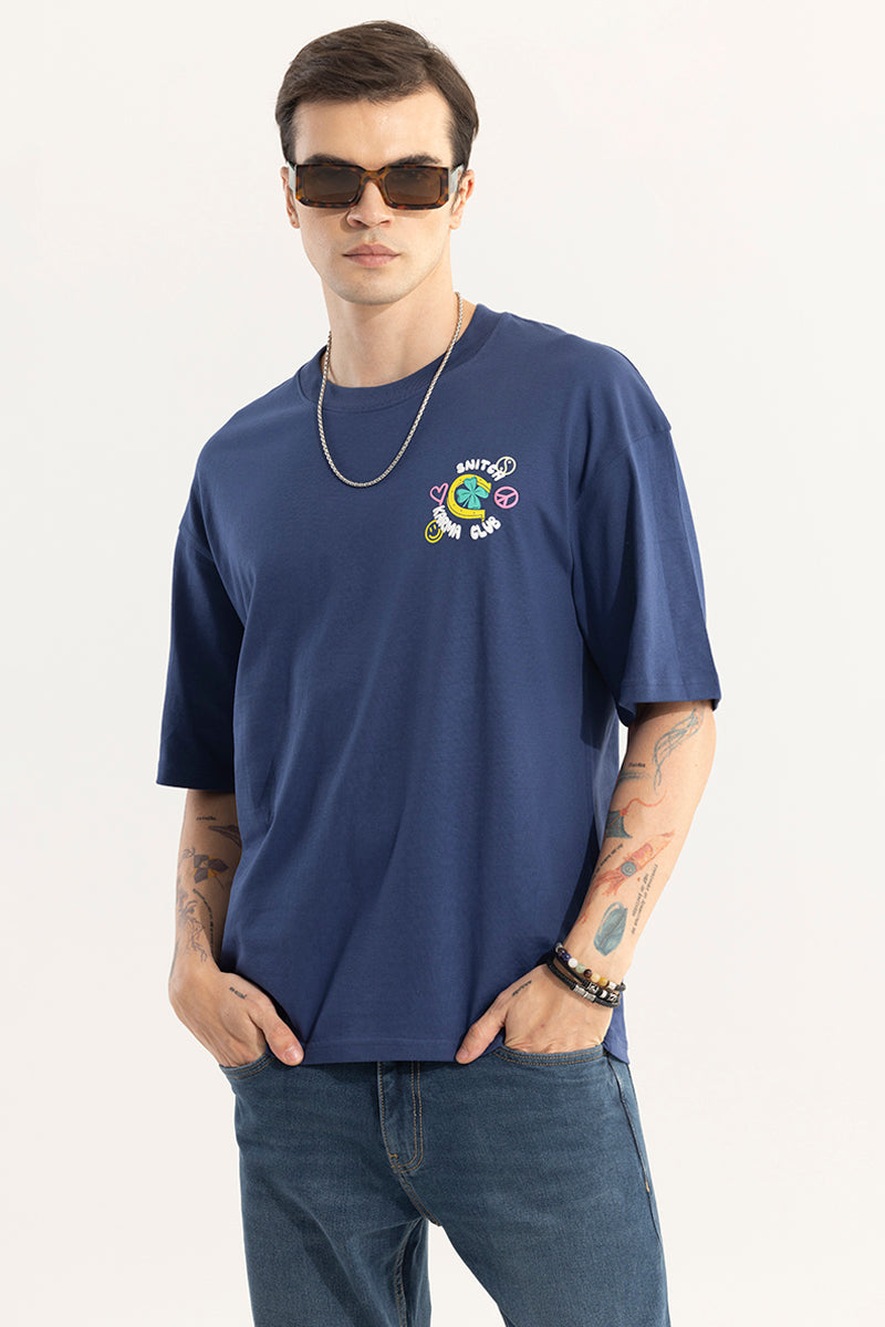Make Your Own Luck Blue Oversized T-Shirt