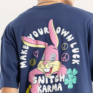 Make Your Own Luck Blue Oversized T-Shirt