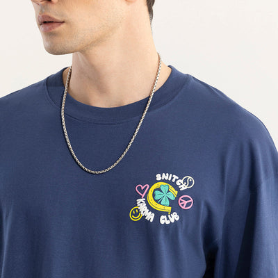 Make Your Own Luck Blue Oversized T-Shirt