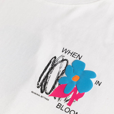 When In Bloom White Oversized T-Shirt