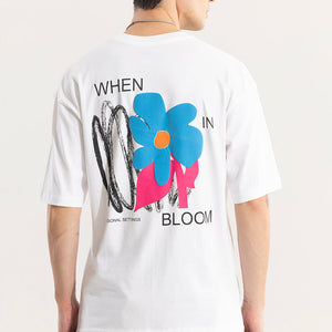 When In Bloom White Oversized T-Shirt
