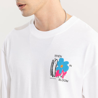 When In Bloom White Oversized T-Shirt