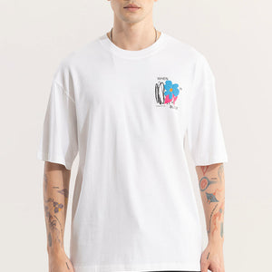 When In Bloom White Oversized T-Shirt