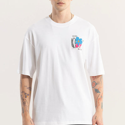 When In Bloom White Oversized T-Shirt