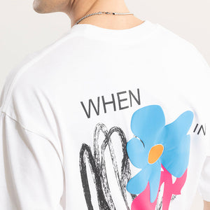 When In Bloom White Oversized T-Shirt