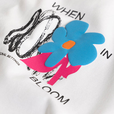 When In Bloom White Oversized T-Shirt